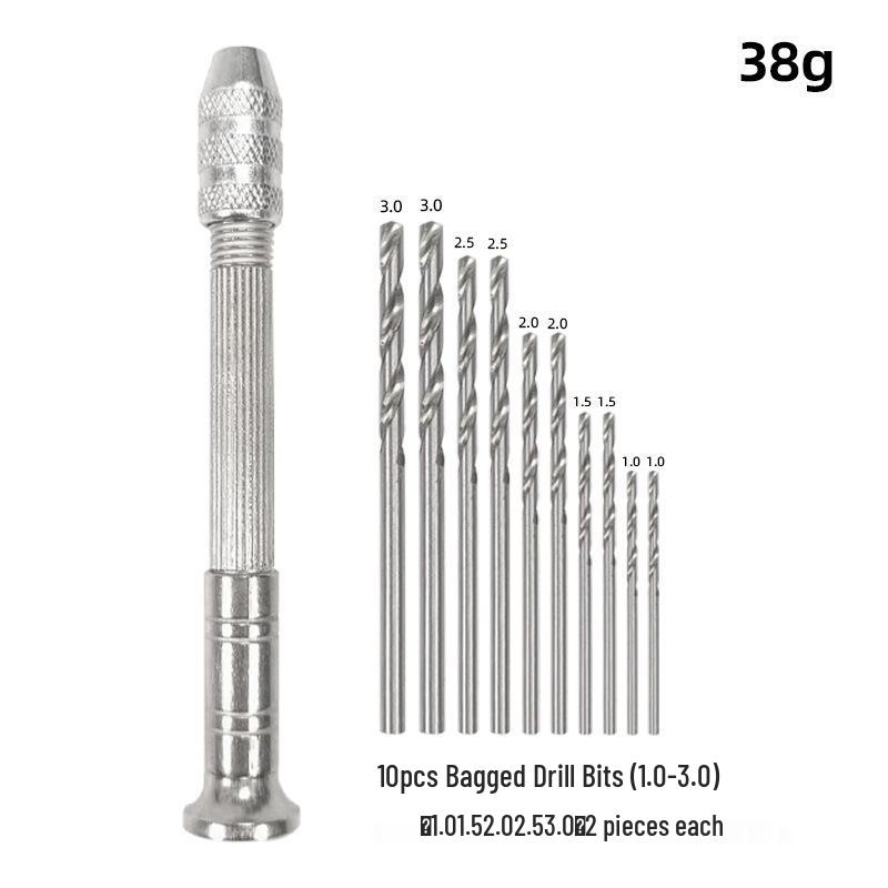 20-Piece Twist Drill Set with Hand Twister for Manual Hole Punching In Model Making