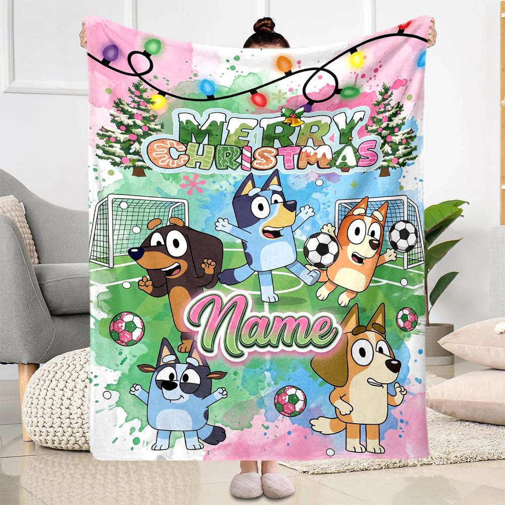 Christmas Penguins Celebration Personalized Name Blanket Gift Personalized Blanket Comfortable Great for Office Livingroom Living Room Couch