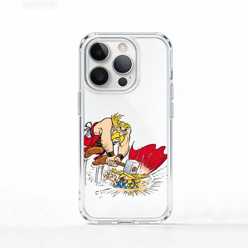A-Asterix C-Cartoon O-Obelix   Phone Case For iPhone 17 16 15 14 13 12 11 Mini Pro Max Plus Transparent Cover