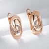 New  Rose Gold Color Drop Earrings For Girl Fashion Natural Zircon Accessories Child Gifts High Quality Daily Jewelry
