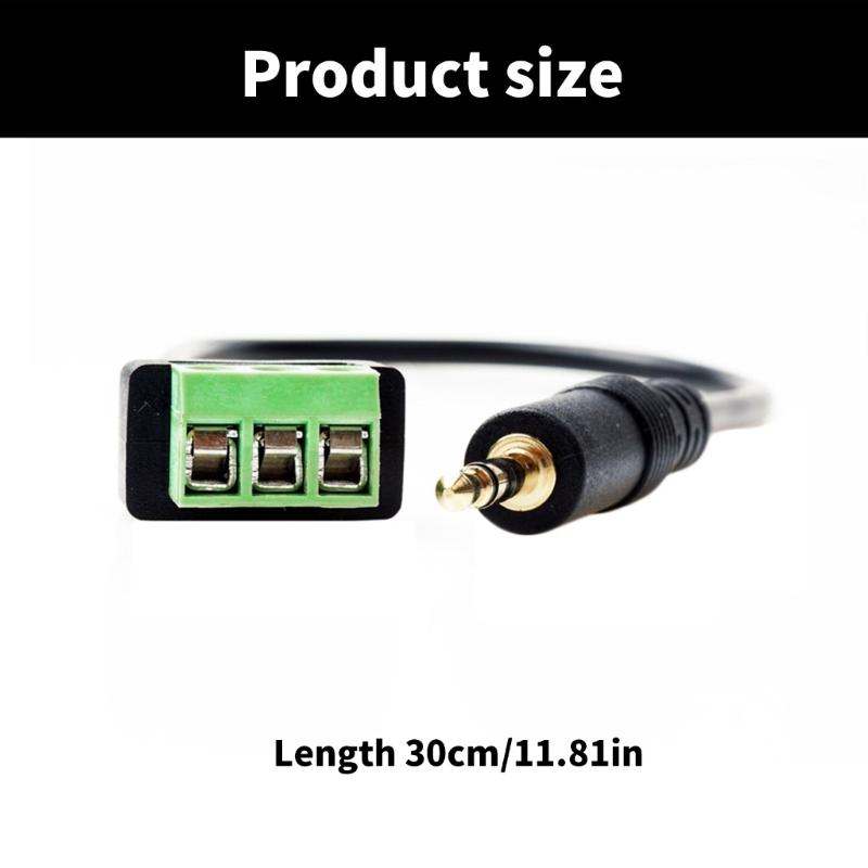 2Channel 3.5mm Male Jacks to Screw Terminal Adapter Cable 3.5mm Screw Terminal Adapter Cable for Audios Devices 30cm