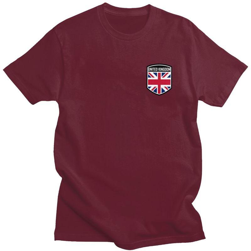 Individuelle Britische UK Vereinigtes Königreich Flagge T-Shirts Herren 100% Baumwolle Tee Tops T-Shirts Kurzarm Mode T-Shirt