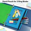 V-Opitos Pencil Pouch for 3 Ring Binder, Bulk 6 Pack 3-Holes Zipper Pencil Pouches In Assorted Colors, Sturdy and Durable Cloth Pencil Case with
