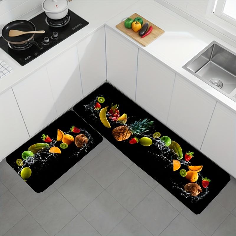 Fresh Fruits Oil-proof Kitchen Mat Soft Thickened Kitchen Floor Mat Waterproof Non-slip Oil-proof Floor Mat Runner Rug