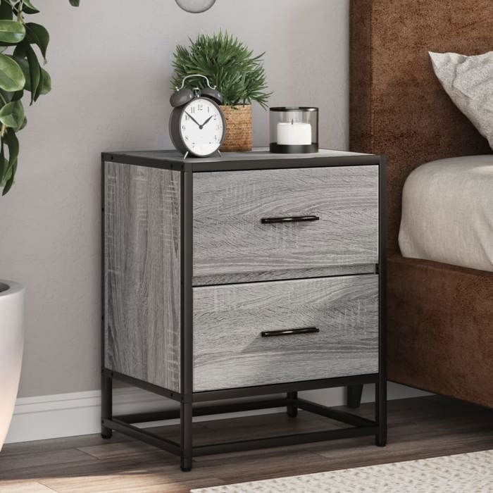 VidaXL Bedside Tables 2 Pcs Sonoma Grey 40x31x50 Cm Engineered Wood 848681