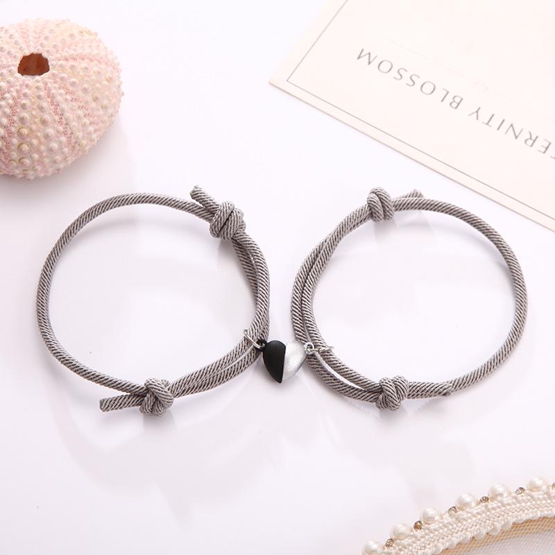 Trendy Černobílé Milostné Magnety Milánské Lano Párové Náramky pro Přítelkyně