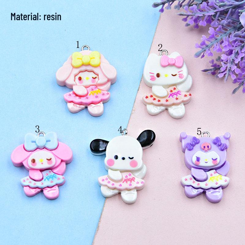 Glossy 3D Resin Cartoon Animal Keychain Pendant