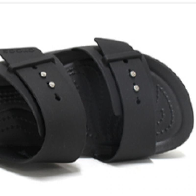 Crocs Women Brooklyn Buckle Low Wedge Heel Slipper Sandals Black 207431 001