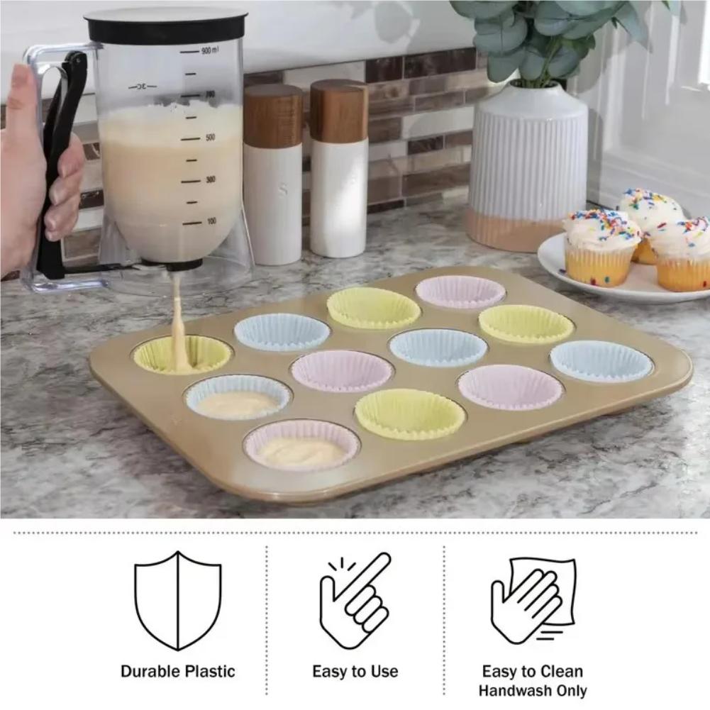 Cupcake Batter Dispenser - Designed for Easy Pouring - Non-Stick And Space-Efficient Ideal for Making Waffles Cakes and Pancakes