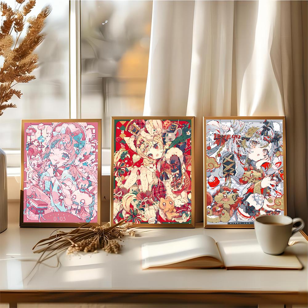 Popular Cute Anime Girls NEEDY GIRL OVERDOSE Miku Classic Anime Poster Waterproof Paper Sticker Coffee House Bar Room Wall Decor