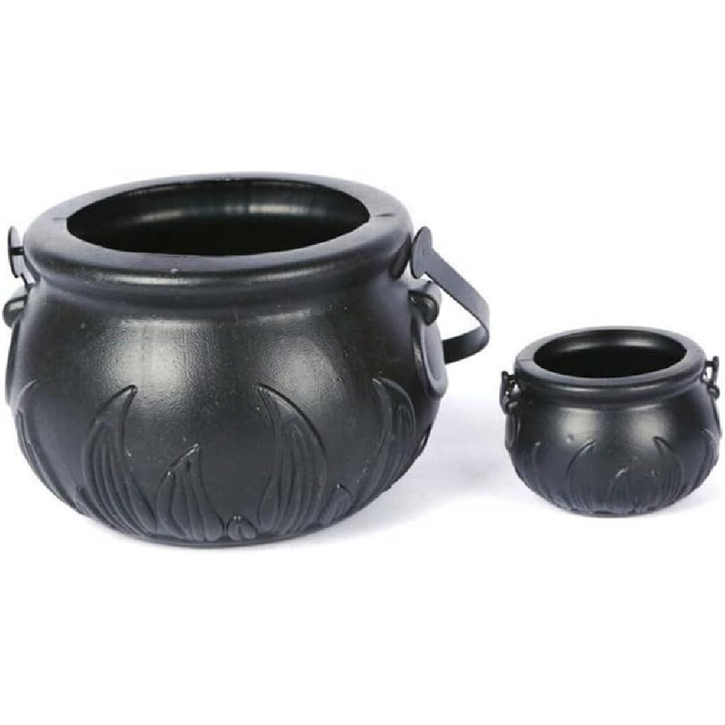 Ciieeo 12 Pcs Halloween Cauldron Kettle Plastic Mini Witch Cauldron Black Candy Holder for Halloween Decor Party Favor Decoration