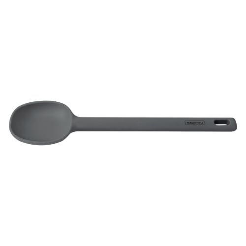 Tramontina Molde Serving Spoon, 28cm, Gray, Silicone, Spatula, Ladle, Heat-Resistant, Dishwasher-Safe, Made In Brazil, Product Code: 25811/160, TRAMON