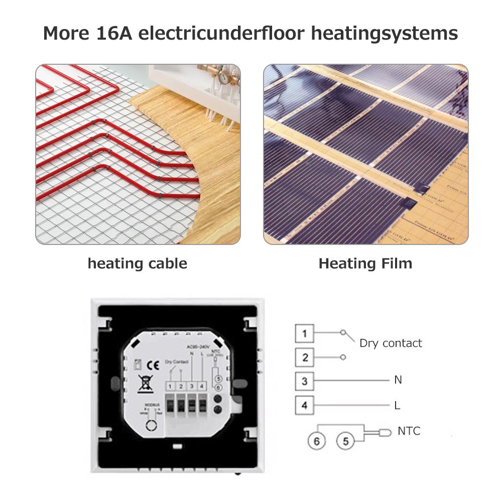 5A 110–230 V wöchentlich programmierbarer LCD-Display, Touchscreen, Wasserheizung, Thermostat, Raumtemperaturregler