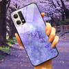 For Oppo Reno7 4G Case Fashion Tempered Glass Moon Star Bumper Cases for Oppo Reno 7 4G Phone Cases CPH2363 Luxury Funda Capa