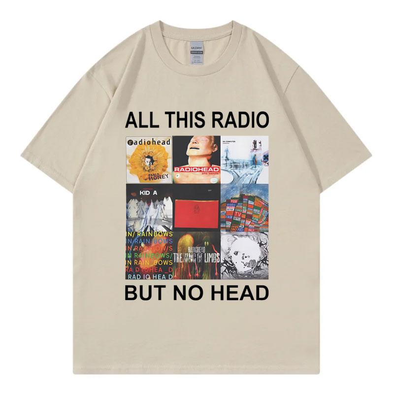Všechna tato rádia, ale žádná hlava Tričko Rocková kapela Radiohead Hudební album Grafická trička Pánské dámské oblečení Móda Hip Hop Trička