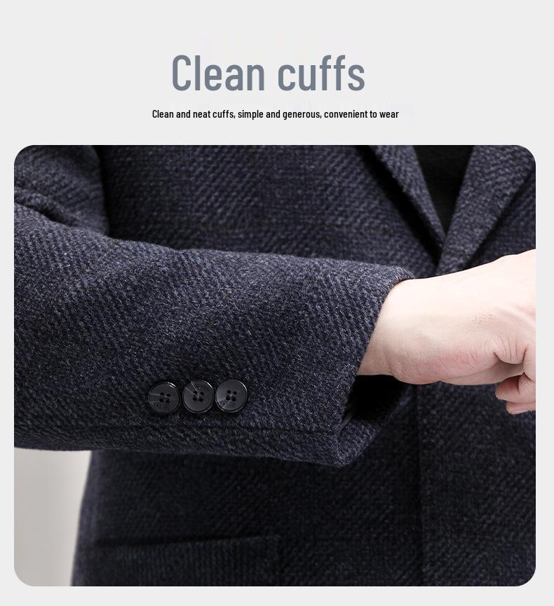 2024 Winter Men's Wool Cashmere Short Lapel Jacket - Double-Sided Nisi Collection for Middle-Aged