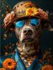 Dog Hat Flower Diamond Painting New Arrivals Animals Diy Full Square Round Drill Rhinestone Embroidery Sale Mosaic Cross Stitch Kits Wall Decor