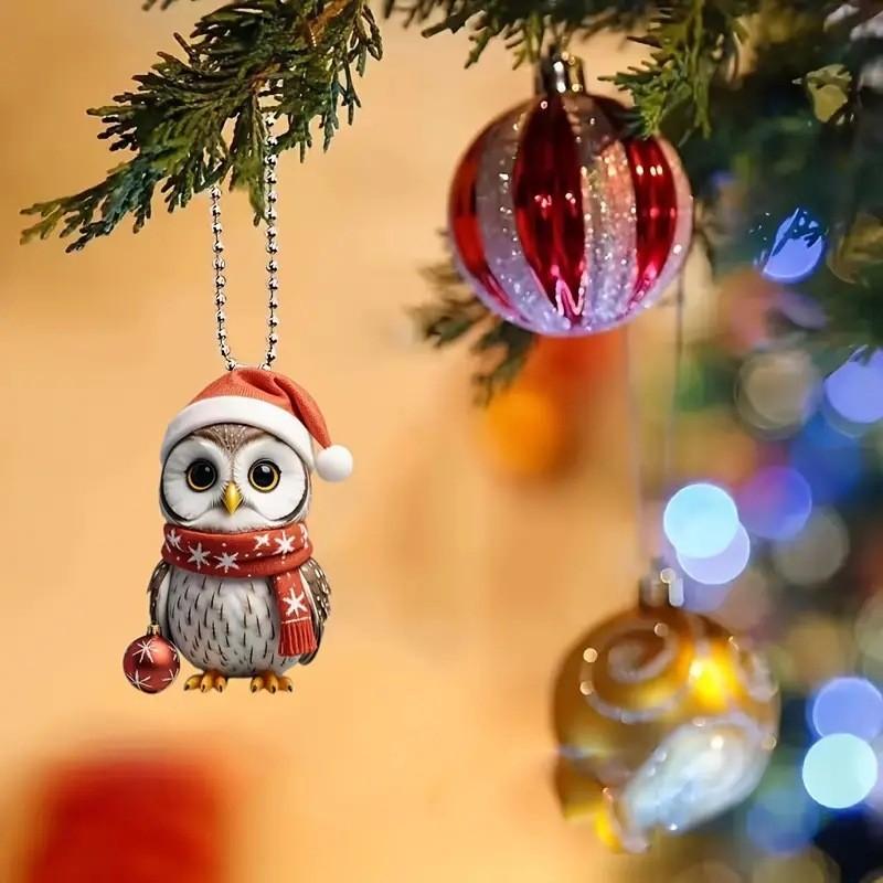 Creative Acrylic Cartoon Owl Car Rearview Mirror Decoration For Unique Interior Style