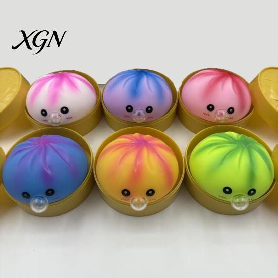 Steamed Bun Sensory Toy Bubble Blowing Cartoon Dumpling Pinch Squeeze Stress Ball Fidget Relief Hand Exercise Relaxation Tool Anti-stress