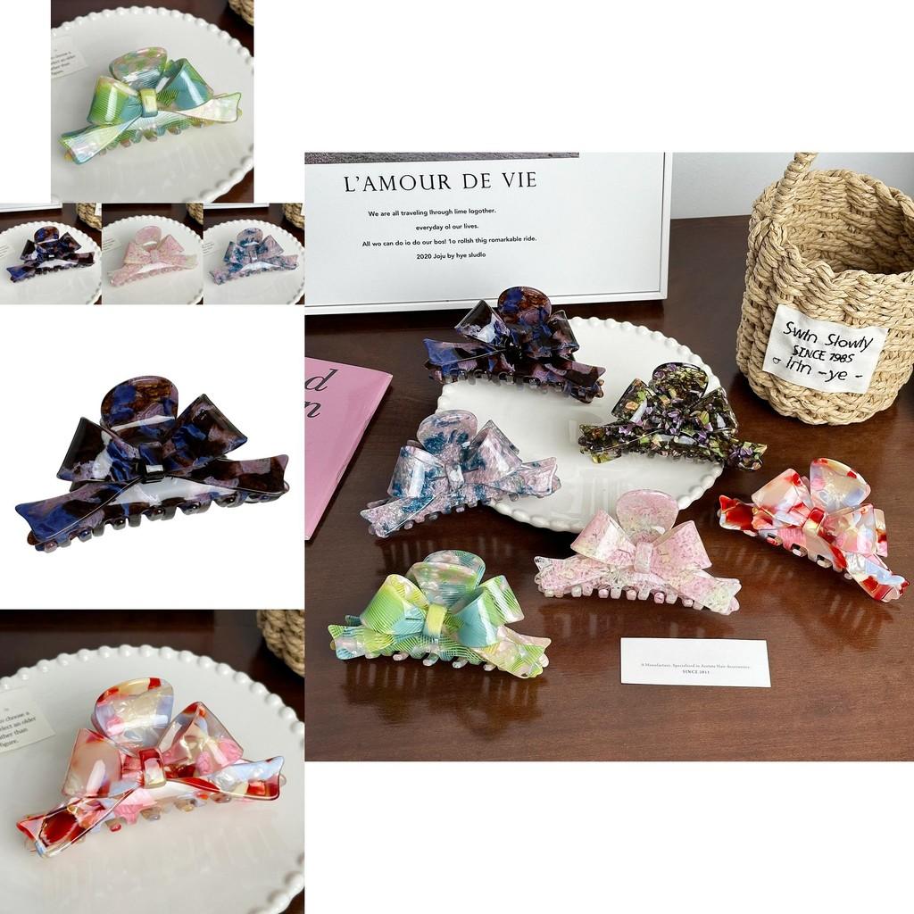 Large Bowknot Acetate Hair Claw Clip Stylish Versatile Shark Clip For Elegant Updos