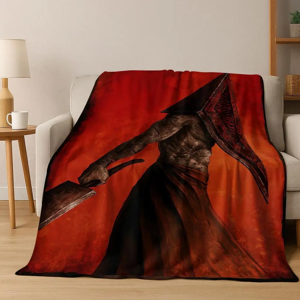 Classic Silent Hill Horror Game Movie Art Flannel Blanket,Cozy Soft Throw Blanket for Home Bedroom Bed Sofa Picnic Cover Gift