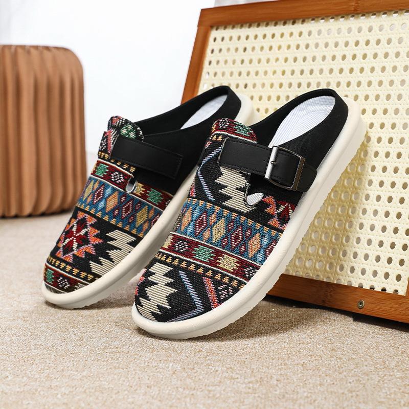 

Сетчатые полутапочки мужские летние для улицы, с закрытым носком, мужские нескользящие и дезодорирующие, с поддержкой пятки, шлепанцы на одном педале 47