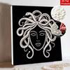 Medusa Portrait Pearl Art Kit with Frame Sparkling Bead Canvas Cozy Home Decor Creative Craft Gift DIY Handcrafted Wall Hanging Art Set