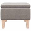 Footstool with Wooden Legs Taupe Fabric