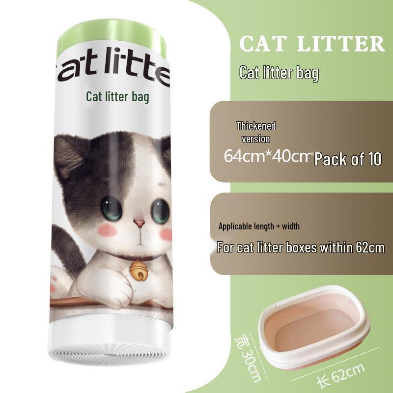 Disposable Cat Litter Bags with Drawstring – Fits Automatic Litter Boxes, Thickened for Large, Medium, and Small Sizes