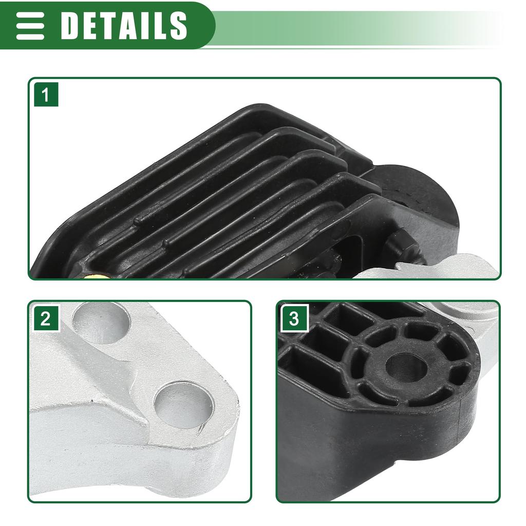 Motoforti Engine Motor Mount for Jeep Renegade 1.4L 2015-2018, Part Number 68254669AA, Black Silver Tone