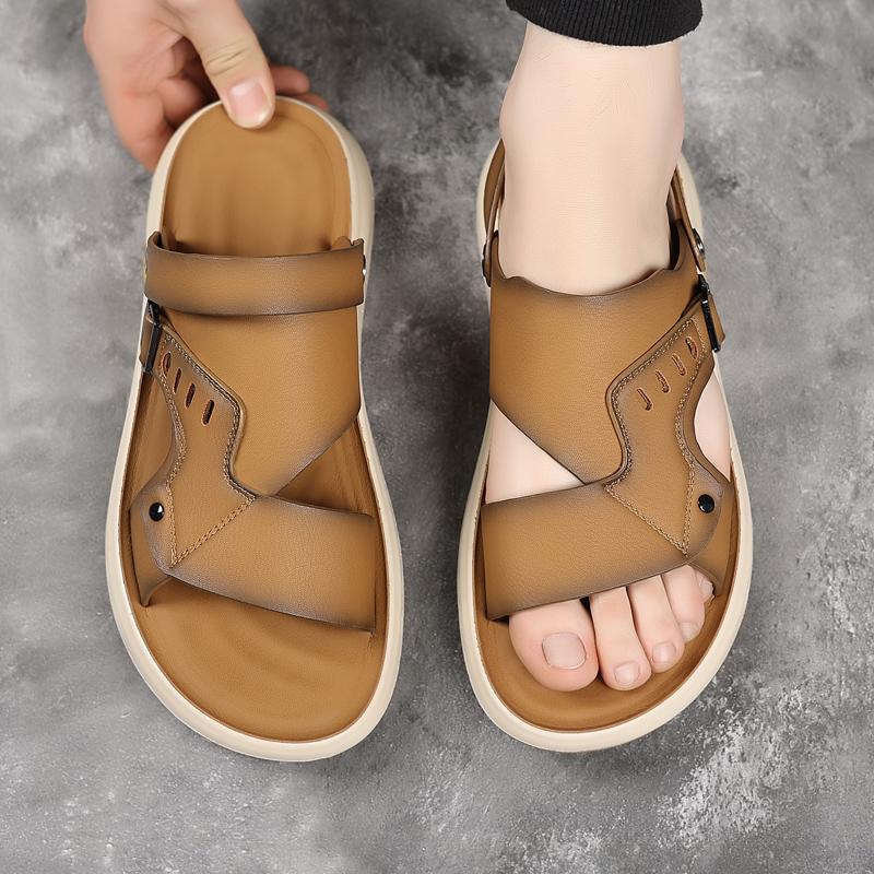Fashion Men's Slippers Summer New Sandals Light Adult Thick-soled Beach Shoes Non-slip Open-toe Sandals for Outdoor