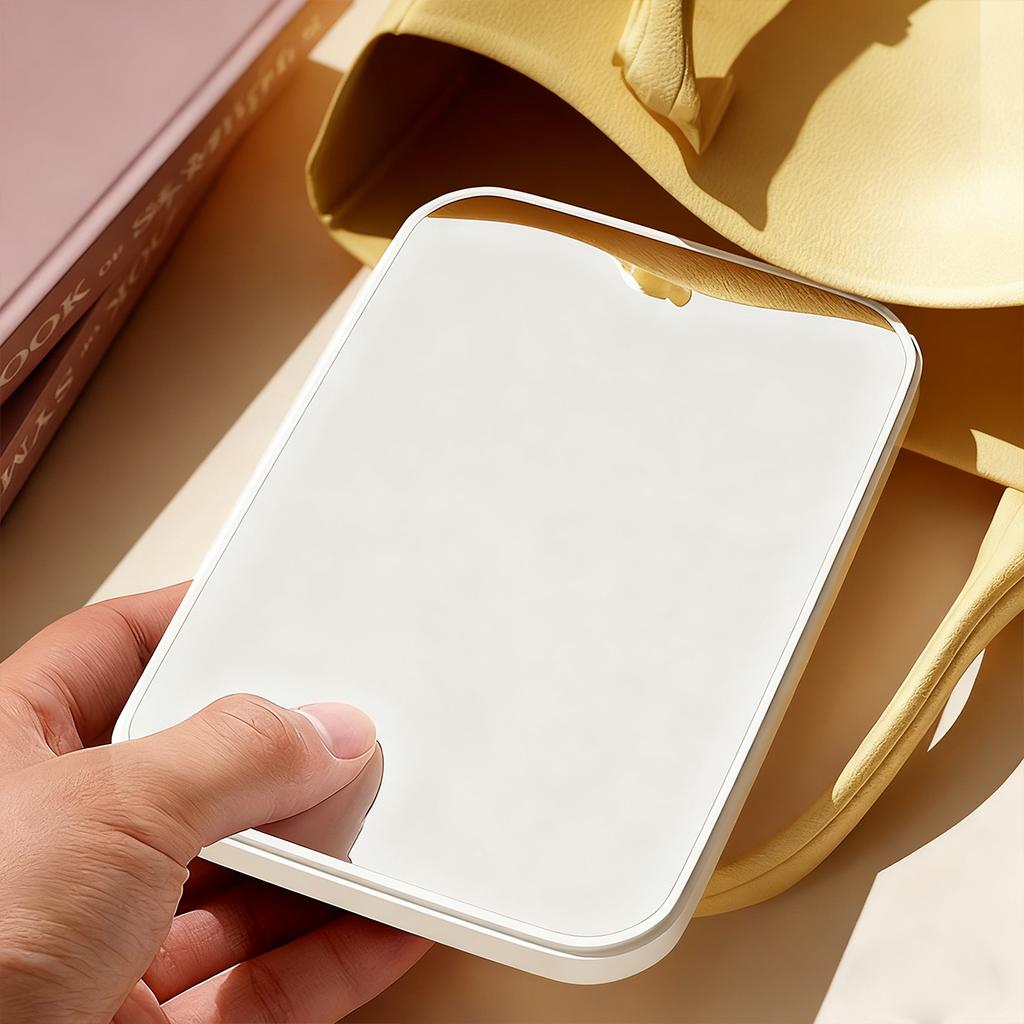 1 espelho de maquiagem portátil rosa/branco, espelho de maquiagem dobrável para viagem, em casa sou uma penteadeira, espelho de beleza para dormitório