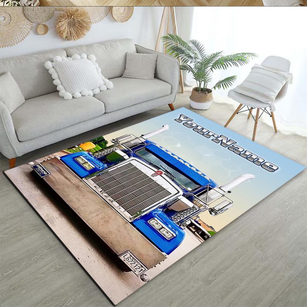 Kw Heavy Trucks Customizable Name Area Rug Suitable for Foyer Outdoor Decorate room Study room Anti-slip Rug Office home decor