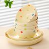 Cream Love Ceramic Tableware Set Creative Household Polka Dot Dishes Housewarming Gift Rice Soup Bowl Combination