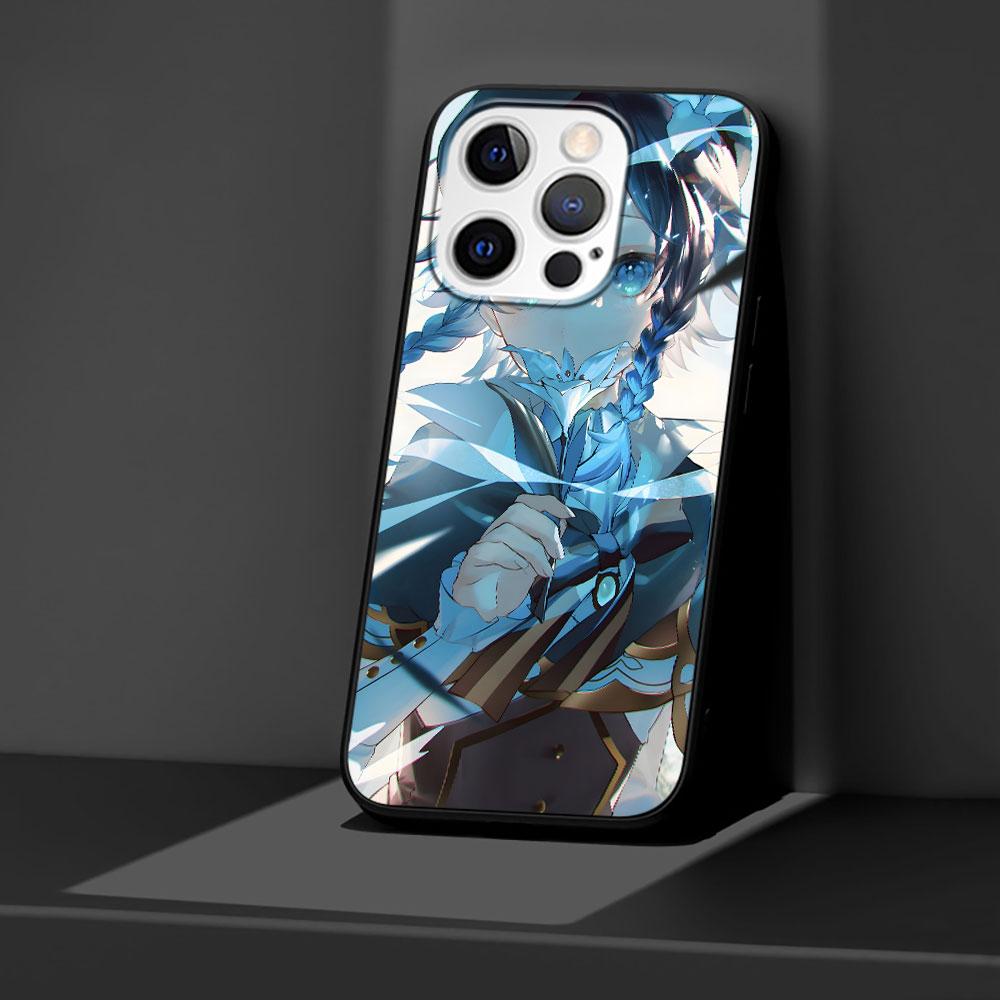 Genshin Impact Barbatos Case for Apple iPhone 14 11 7 SE 2020 8 X XS 13 12 Mini XR 15 Pro Max Silicone Black Soft Phone Cover