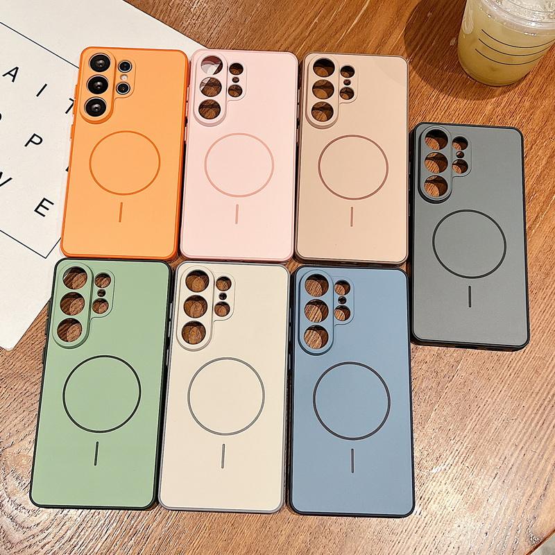 S26 Ultra Case Magnetic For Magsafe Skin Feel Cover For Samsung Galaxy S25 FE Edge S24 S23 Plus S26 Ultra A15 A35 A55 A16 A26 A36 A56 A17 A37 A57 5G