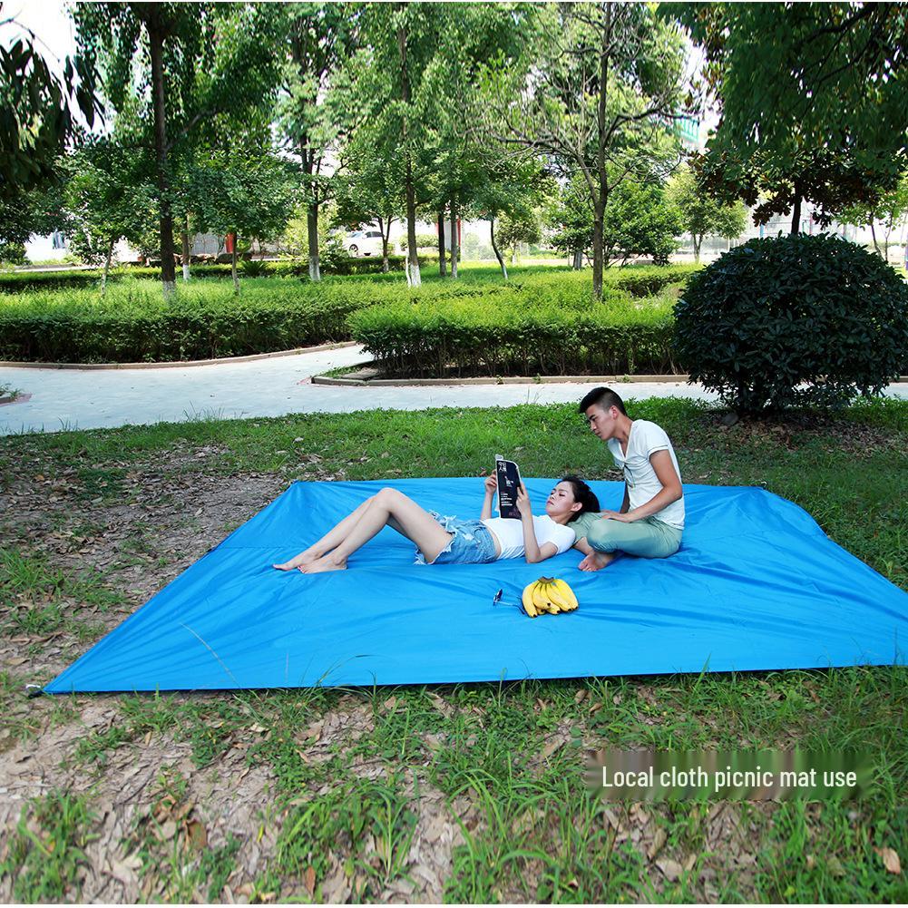 Square Canopy 3-4 Person Waterproof Sunshade Tent with UV Protection and Silver Coated Ground Sheet