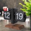 Digital   Desk Clock 12 Hours Battery Powered Retro Mechanical Auto   Down Clock with Wood Base for Living Room