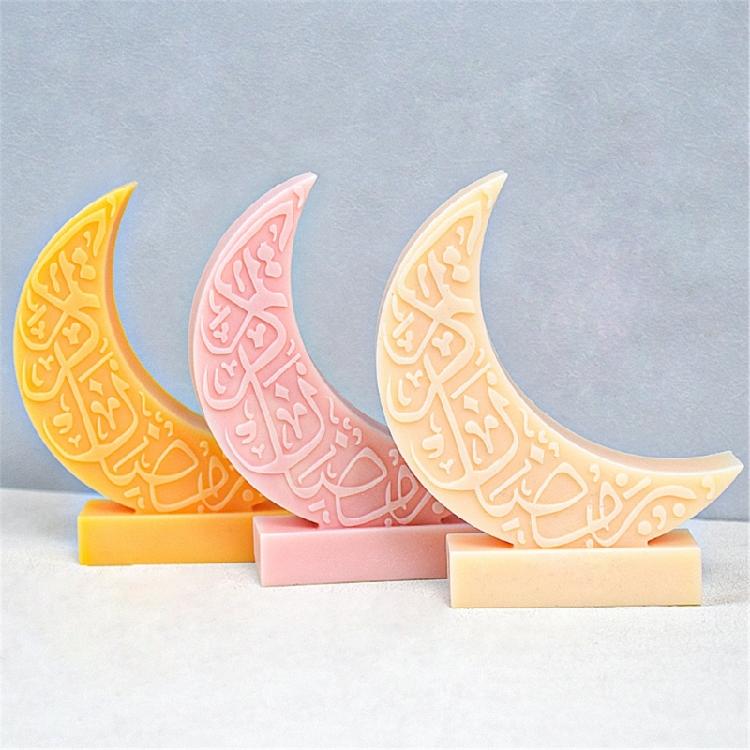 Moon Candle Silicone Mould Moon Shaped Resin Molds DIY Baking Molds for Eid