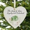 Elephant Friendship Heart Ornament Acrylic Heart-Shaped Sea Glass Friendship Decor Sea Glass Art Christmas Ornaments Gifts for Best Friends