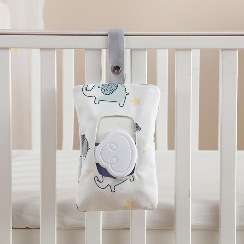 Baumwoll-Feuchttuchhalter Wiederverwendbarer Reise-Feuchttuchbehälter Tragbarer Feuchttuchspender Nachfüllbare Feuchttuchtasche mit Aufhängeschlaufe