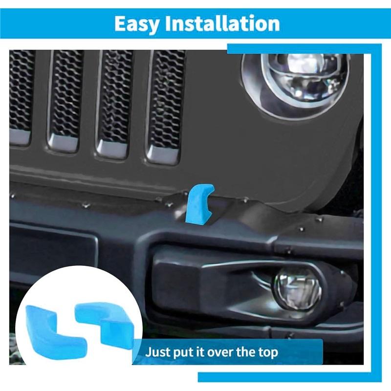 2Pcs Tow Hook Cover Protector Sleeve for Jeep Wrangler JK JL JT 07-23 Front Bumper Buffer Block