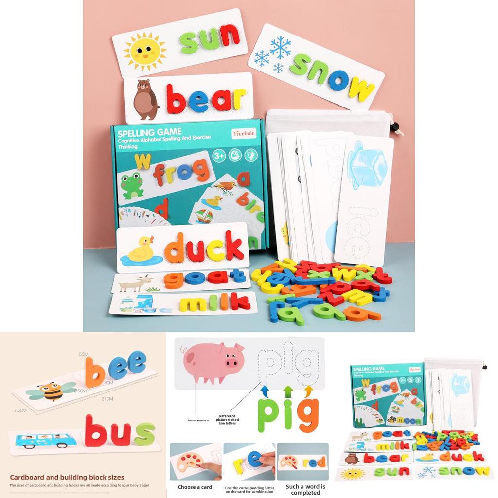 Wooden Alphabet Puzzle For Kids Educational Toy With Word Building For Preschool Learning