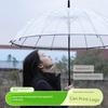 Regenschirm Transparent Langstiel Halbautomatisch 16 Rippen Gerader Griff Japanischer Stil Einfach PVC Werberegenschirm Regenschirm