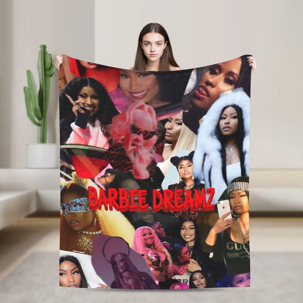 Nicki Minaj Pink Friday 2 Tour  Soft Blanket  Travel Office Plush Throw Blanket Pattern Outdoor Flannel Bedspread Sofa Bed Cover