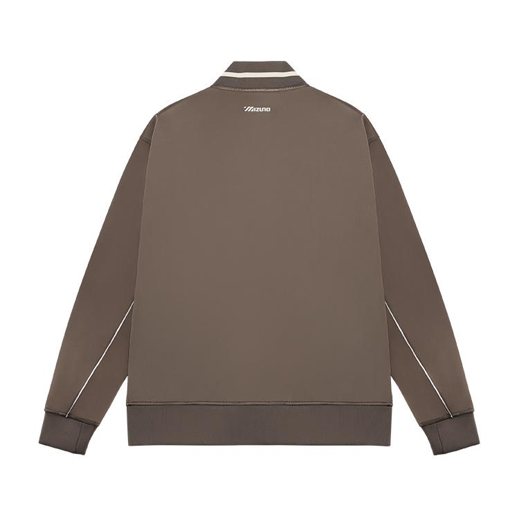 Mizuno Heritage Series Letter Print Design Casual Woven Loose Long Sleeve Jacket Men Jacket Olive-Green D2CE34H1-38