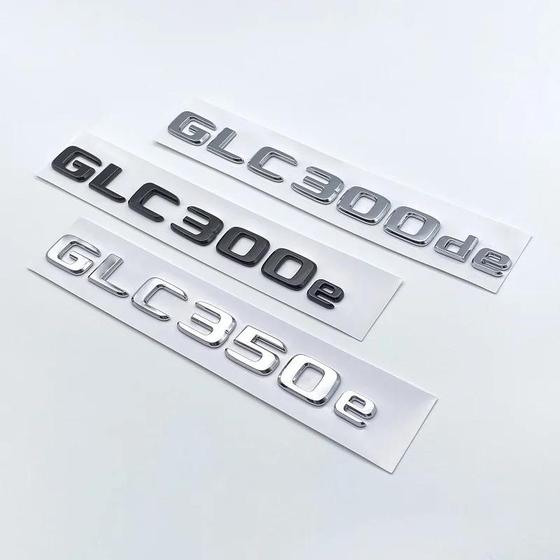 3D ABS Chrome Black Letters GLC300de GLC300e GLC350e GLC400e 4Matic Emblem for Mercedes-Benz GLC X253 Car Trunk Logo Sticker PI1