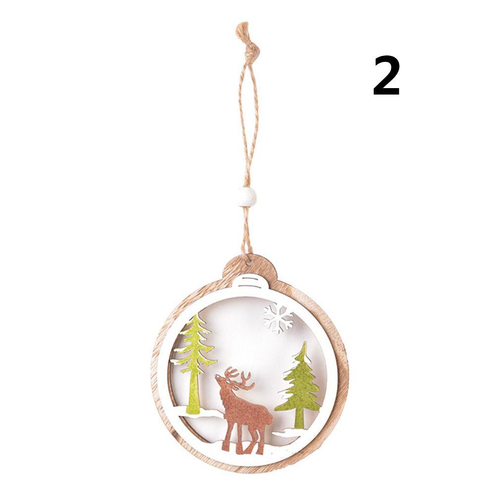 New Gift DIY Craft Christmas Tree Pendant Xmas Ornament Wood Hanging Snowman Snowflake Elk