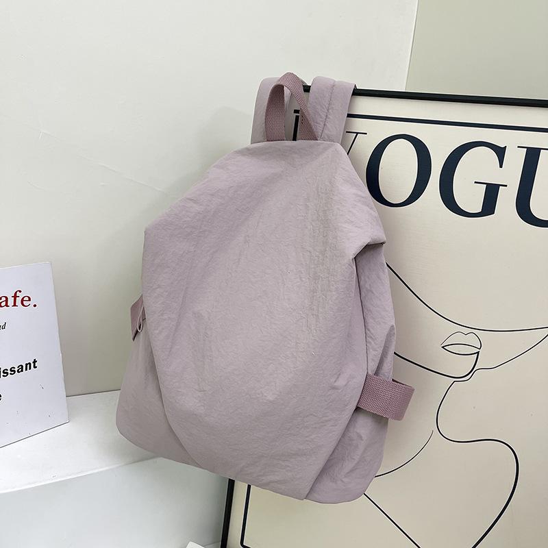Schoolbag Japanese Leisure Art Student Backpack Ins Simple Personality Nylon Schoolbag Solid Color Fashion Oxford Cloth Backpack
