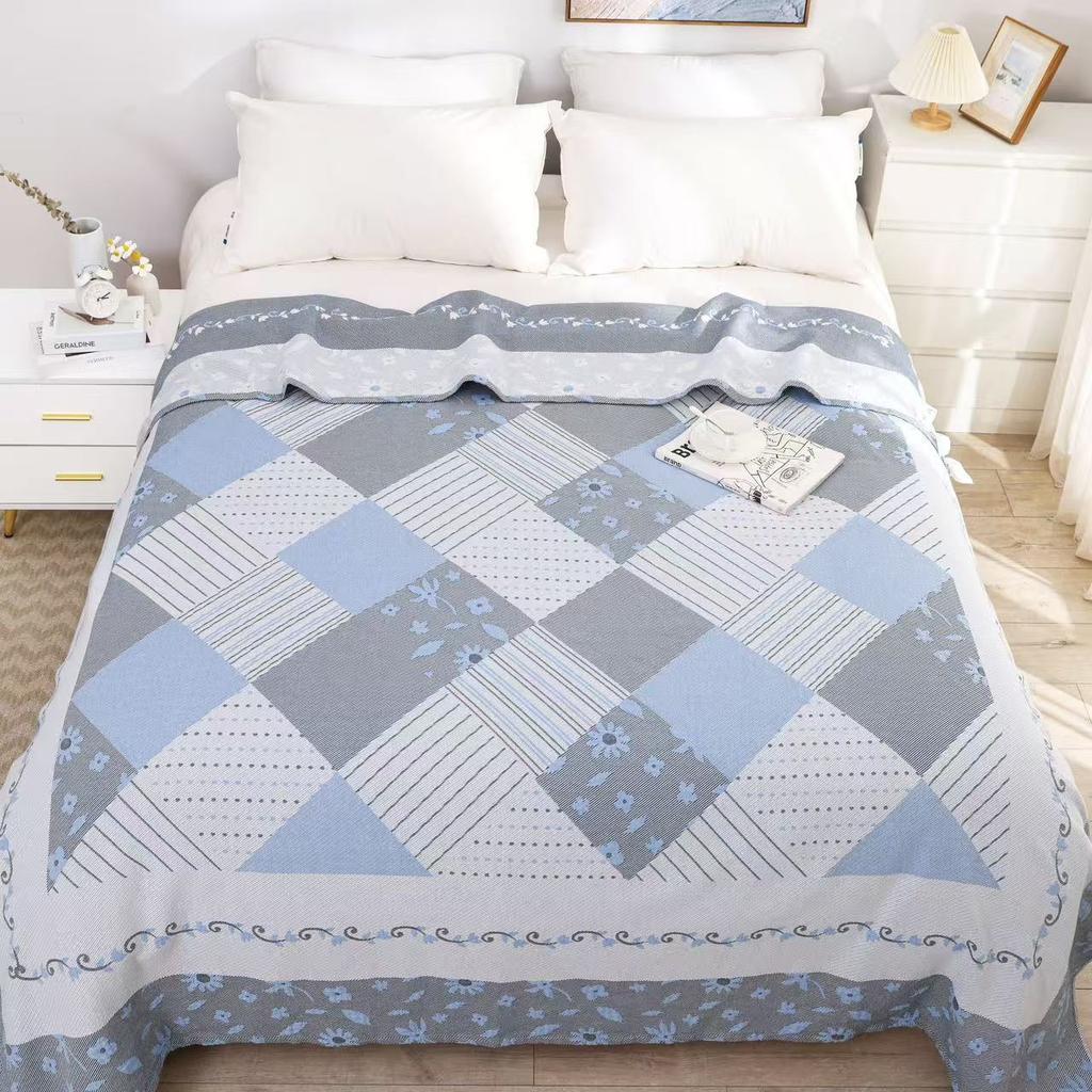 Cotton Gauze Tassel Edge Throw Blanket Towel Quilt Sofa Cover Blanket Single Double Air Conditioning Quilt Enlarged Thickened Cover Blanket